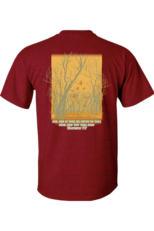 Gildan Heavy Cotton T-Shirt Matthew 7:7 - Fowl Habit Co.