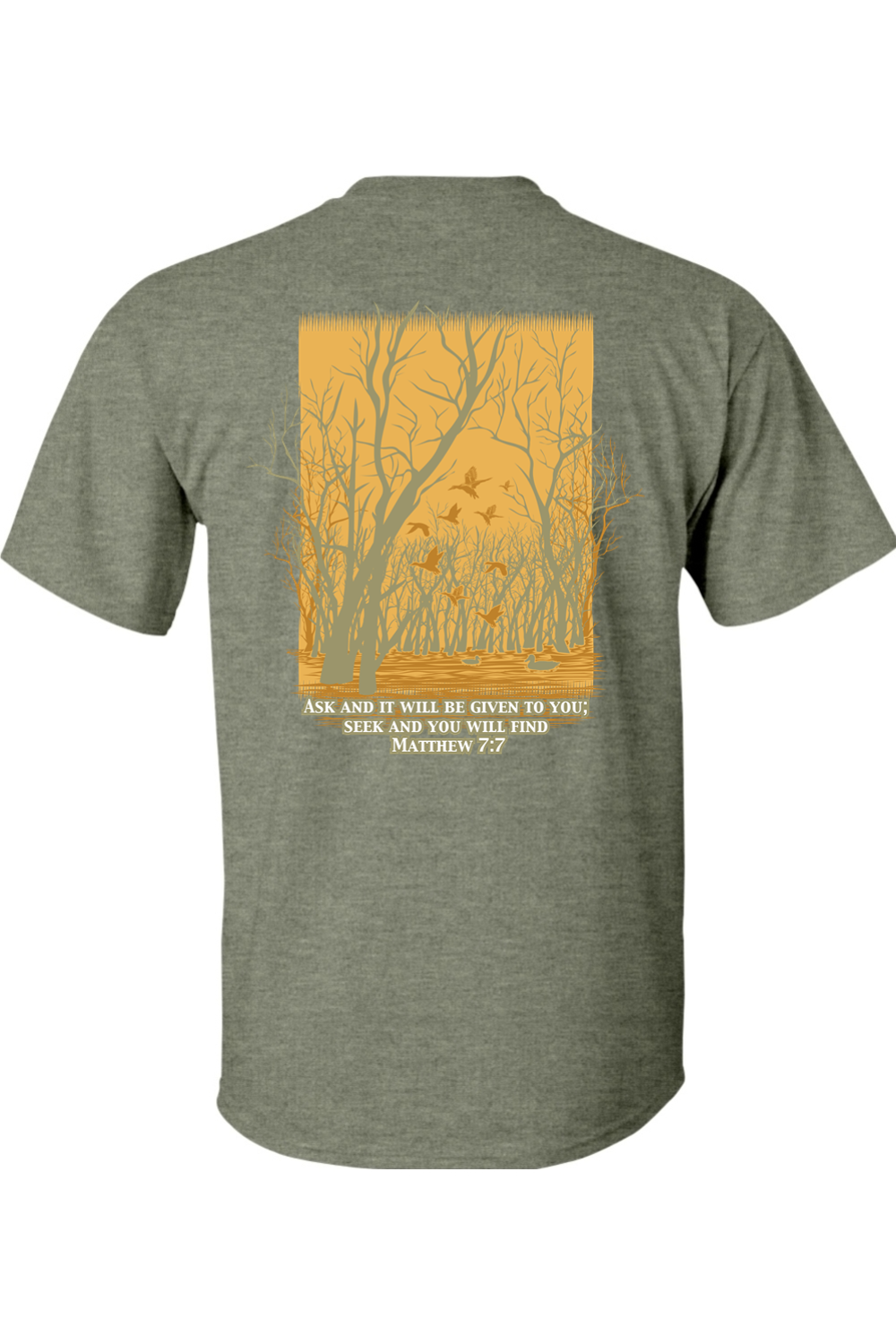 Gildan Heavy Cotton T-Shirt Matthew 7:7 - Fowl Habit Co.